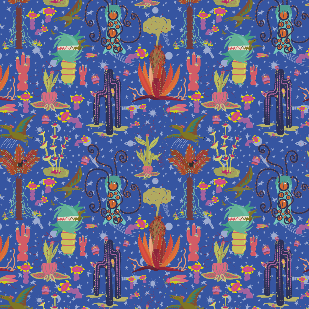 Image of a pattern called Creatures from the pattern collection Other Worldly designed by Seaweed & Spruce Studio.