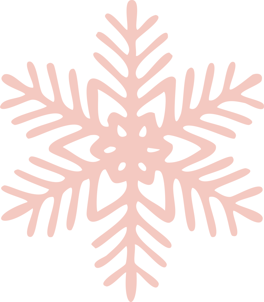 Image of a hand-drawn pink snowflake, an element from the Seaweed & Spruce Christmas 2024 giveaway.