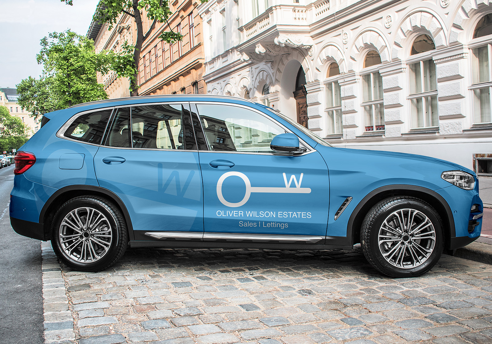 An image showing a company car's decal designed by Seaweed & Spruce.New service: Graphic Design