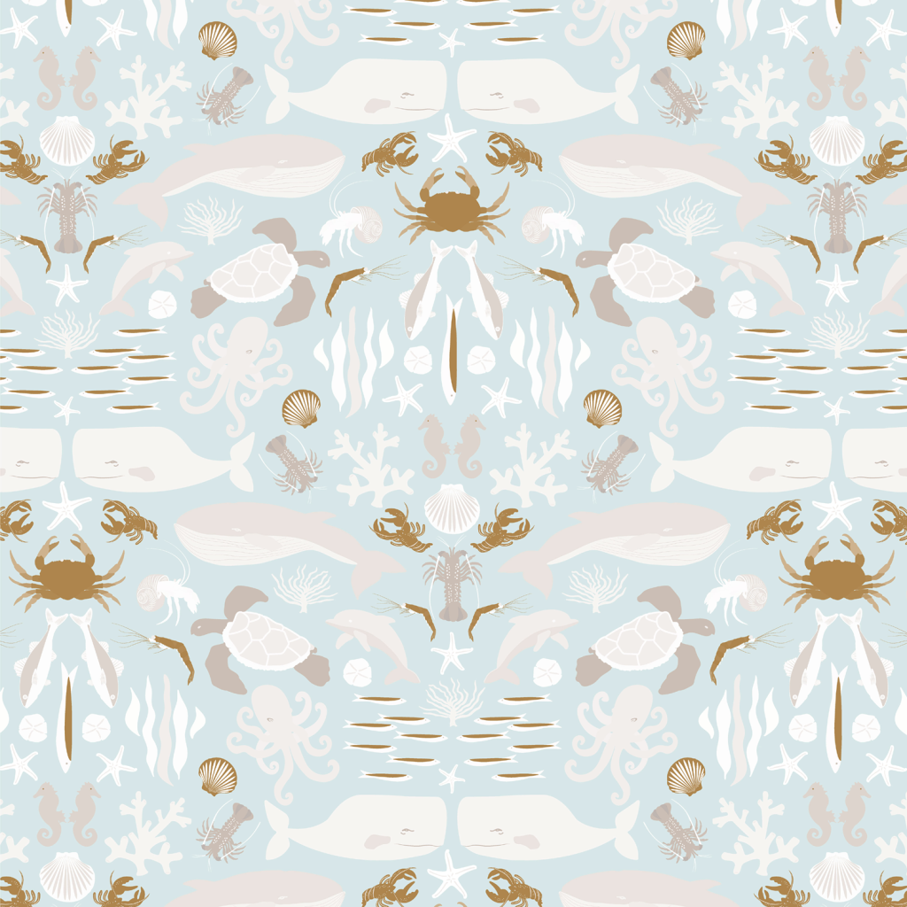 This image is "Undersea" from the Quayside collection designed by Seaweed & Spruce Design Studio.