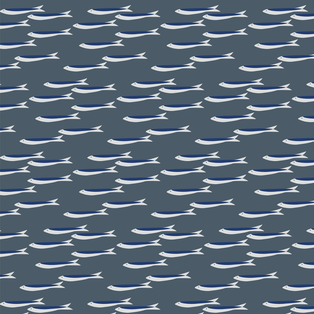 This image shows "Mackerel" from the Quayside collection designed by Seaweed & Spruce Design Studio.
