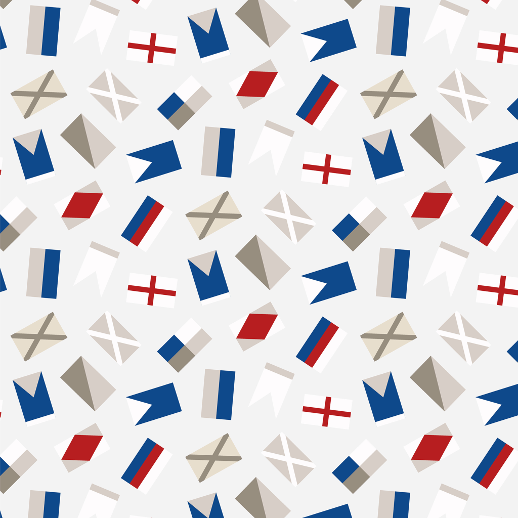 An image showing the "Burgees", a pattern from the Quayside collection.